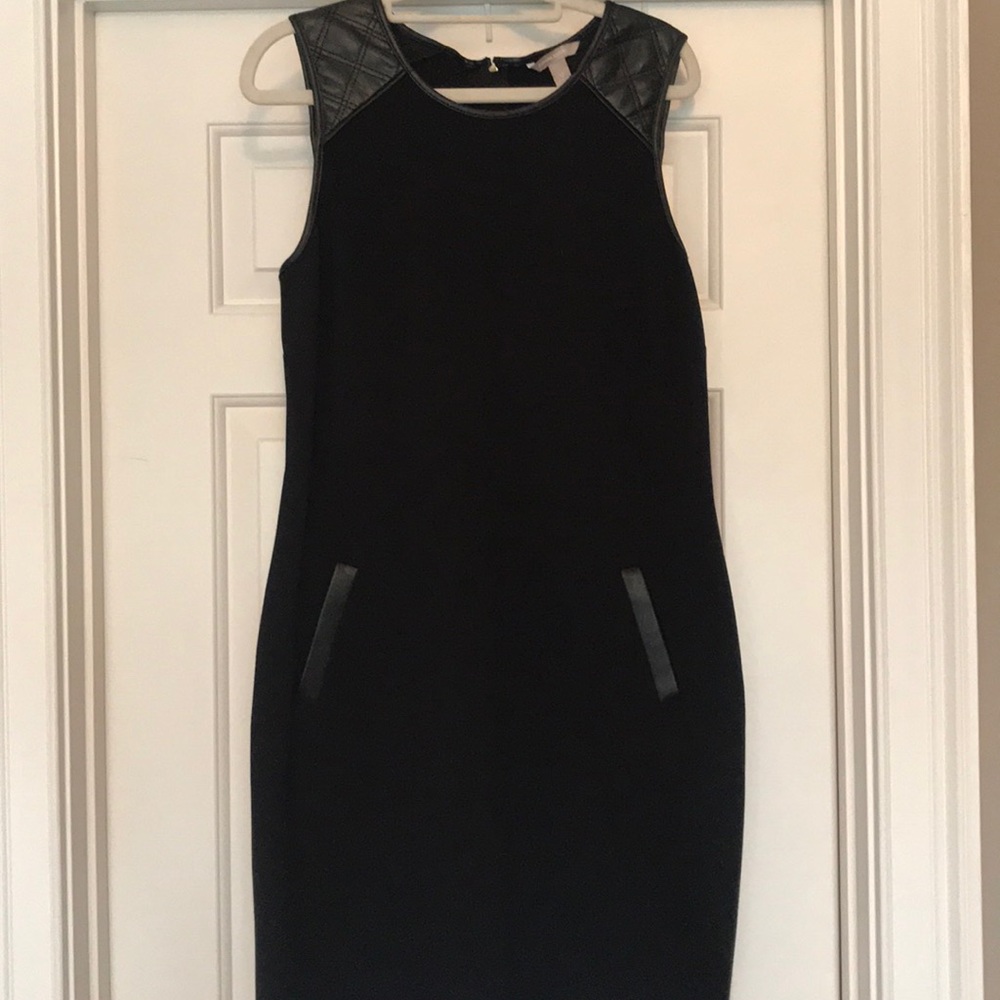 BANANA REPUBLIC leather detail dress